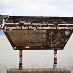 Bonneville Speed Week monument at the salt flats